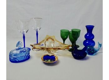 Colored Glass Lot (10)