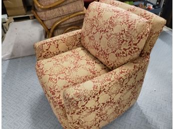 Basset Floral Upholstered Swivel Easy Chair