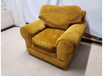 Berkeley Hall Collection Gold Textured Crushed Velvet Pillow Armchair-4 Available