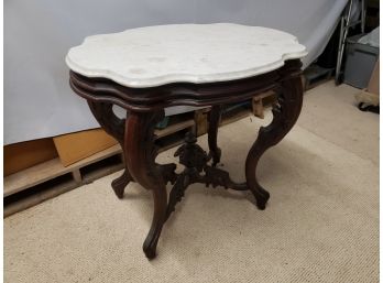 Lovely Antique Marble Top Mahogany Accent Table