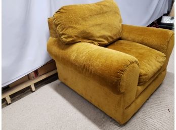 Berkeley Hall Collection Gold Textured Crushed Velvet Pillow Armchair