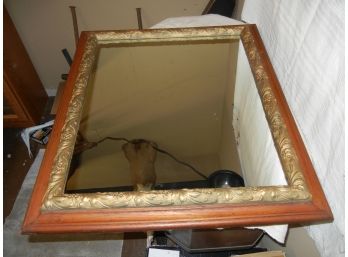 26' X 30 1/4' Oak And Gold Jeso Framed Mirror