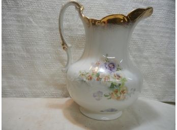 Flowered Bowl And Pitcher