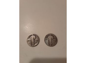 2 Flying Eagle Silver Quarters, 1928 P, 1929 P