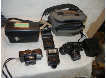 Pentax P3 35mm Camera + Minolta AutoPak Camera