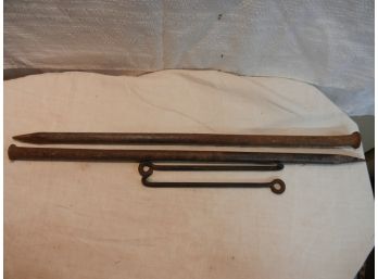 Two Hook Tools And 2 Steel Stakes