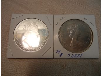 1980 Queen Eliz. + British Virgin Islands One Ounce .999 Silver Coins