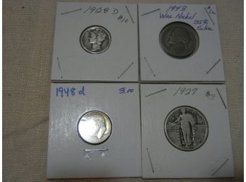 4 Old Silver Coin Lot