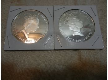 Two Silver British Virgin Isles $25.- Coins