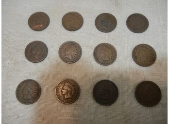 12 Indian Head Pennies