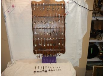 60 Piece Spoon Collection In Wood Display