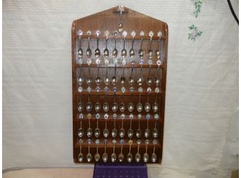 51 Piece Spoon Collection In Display Rack