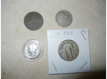 Four Obsolete Coins  From 66 To 155 Years Old