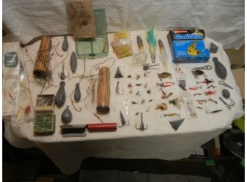 Large Lot Of Old Fishing Gear
