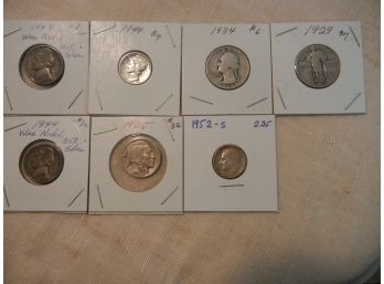 Six Silver Coins + 1925 Buffalo Nickel