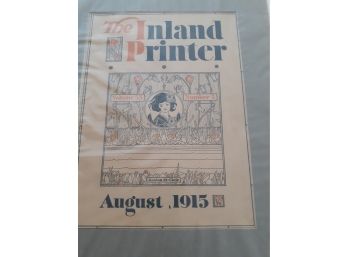 1915, The Inland Printer Cover Page, Matted And Wrapped, 105 Years Old.