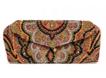 Odette Hand-Embroidered Antique Mallorcan Paisley Shawl Beaded Evening Handbag Clutch