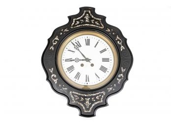 F&B Inc. French Porcelain And Mother Of Pearl Inlay Clock