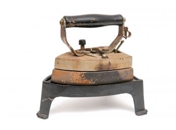 Antique Iron With Cast Iron Base