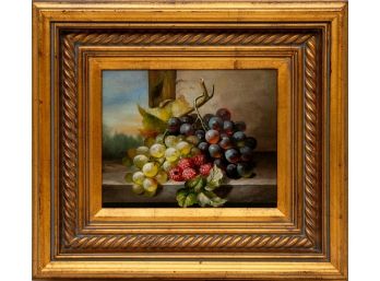 Still Life Fruit Oil On Canvas Painting