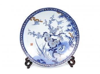 Japanese Antique Blue And White Porcelain Charger