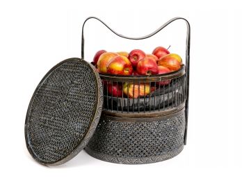 Chinese Wedding Basket Filled With Faux Apples