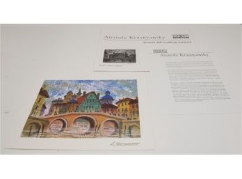 Anatole Krasnyansky Devon Carnishe England Print With COA, Letter And Original Envelope