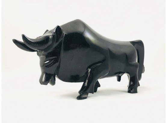 Mid Century Onyx Bull Sculpture