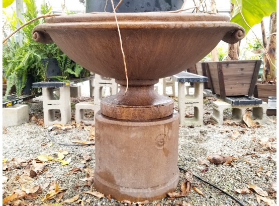 Large Cast Stone Terra Cotta Toned Fountain By Campania - ($1200 MSRP)