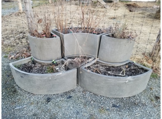 Large Modern Serpentine Planter Grouping By Campania