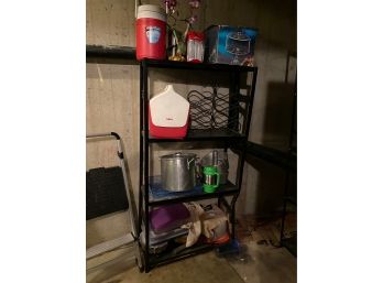 Metal Shelf And Contents
