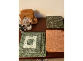 Placemats, Salt & Pepper Shakers And Napkin Holder