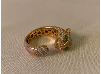 Sterling Silver Ring With Gold Overlay
