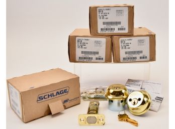 NEW! Set Of Four - Schlage Double Cylinder Deadlock Sets (RETAIL $208)