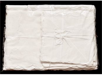 NEW! Hand Made Linen Tablecloth And Twelve Napkins (RETAIL $650)