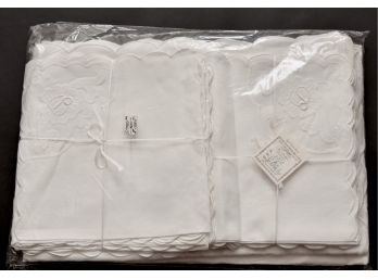 NEW! SFERRA Hand Made Linen Tablecloth And Twelve Napkins (RETAIL $1,750)