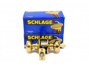 NEW! Set Of Three - Schlage Keyed Entrance Doorknobs (Retail $84)