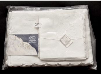 NEW! SFERRA Hand Made Linen Tablecloth And Twelve Napkins (RETAIL $1,950)