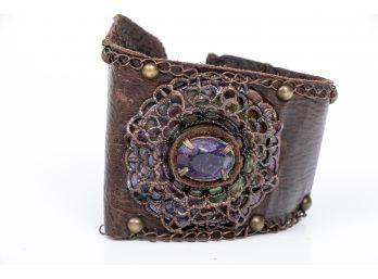 Beautiful Hand Made Leather Cuff Bracelet