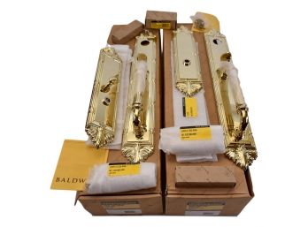 NEW! Baldwin Edinburgh Polished Brass Entry Trim And Dummy Set With Mortise Lock Cylinder (RETAIL $1,420)