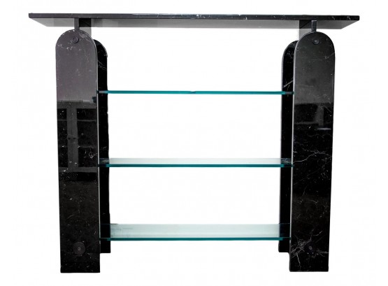 Modern Marble And Glass Display Shelf
