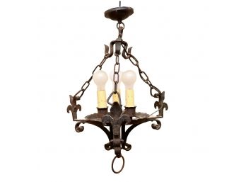 Nulco Mfg. Corp  Trefoil Design Heavy Wrought Iron Forged 3-lightbulb Candlestick Light Fixture