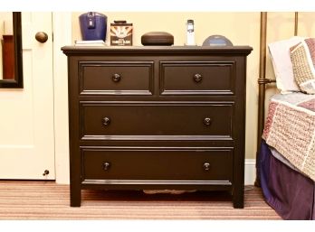 Set Of 2 Black Four Drawer Chests