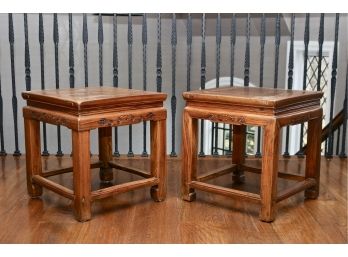 Set Of 2 Ming Style Square Side Tables