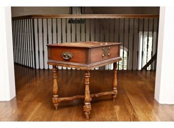 Antique Box Table With Brass Detailing