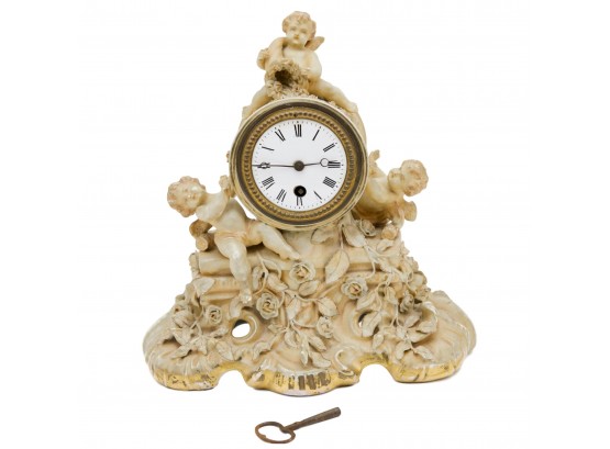 Antique Dresden Fine French Cherub Mantle Clock (SEE ADVERTISEMENT)