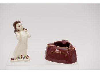 Collectible Hall (#683) 'Toots Shor' Ashtray From Frank Sinatra's Favorite Hangout + Wolper Figurine