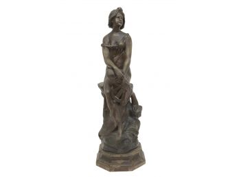 Pierre Etienne Daniel Campagne (1851-1914) Zamak Sculpture Titled 'Harmonie Du Soir'