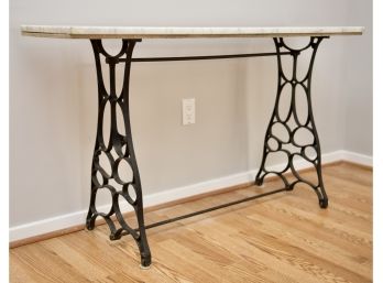 Wrought Iron And Marble Console Table