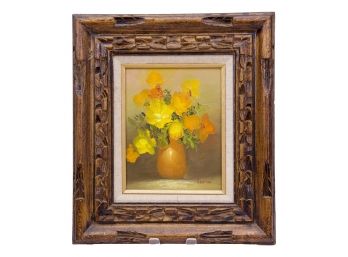 S. Barton Oil On Canvas Floral Framed Painting